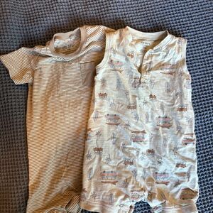 Carter's Beige and Brown Kids Romper Set